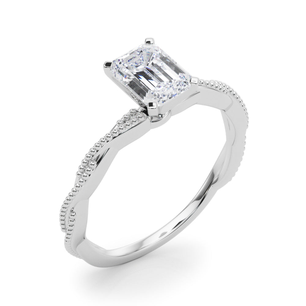 Anastasia Twisted Vine Emerald Diamond Solitaire Engagement Ring-VIRABYANI
